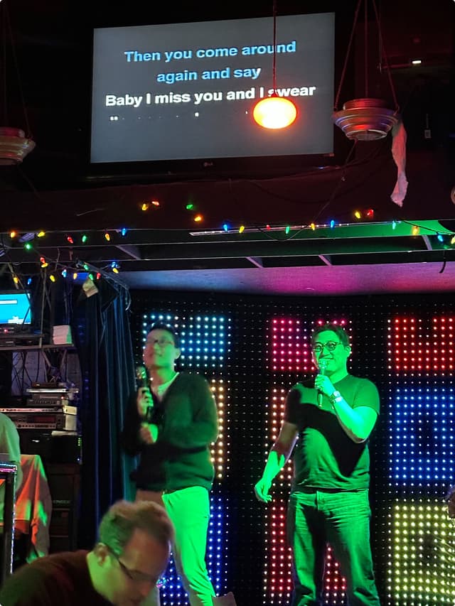 The Chalk team crushing it at karaoke night.